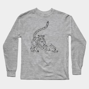 The Chase - Snow Leopard Sketch Long Sleeve T-Shirt